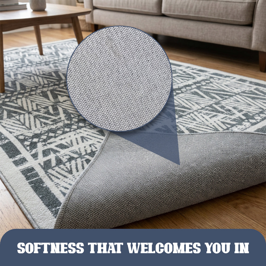 Muddy Mat® Zenith Washable Area Rugs for Living Room, Bedroom & Dining Room – Modern Soft Low Pile Non Slip Carpet – Pet Friendly Waterproof Foldable Rugs for Home