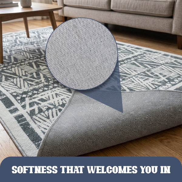 Muddy Mat® Zenith Washable Area Rugs for Living Room, Bedroom & Dining Room – Modern Soft Low Pile Non Slip Carpet – Pet Friendly Waterproof Foldable Rugs for Home