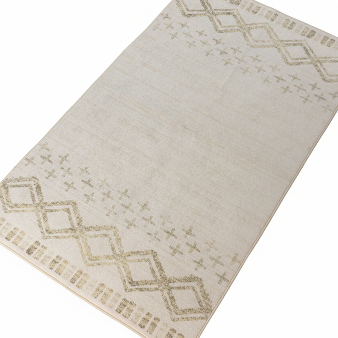 Muddy Mat® Tribal Washable Area Rugs for Living Room, Bedroom & Dining Room – Modern Soft Low Pile Non Slip Carpet – Pet Friendly Waterproof Foldable Rugs for Home