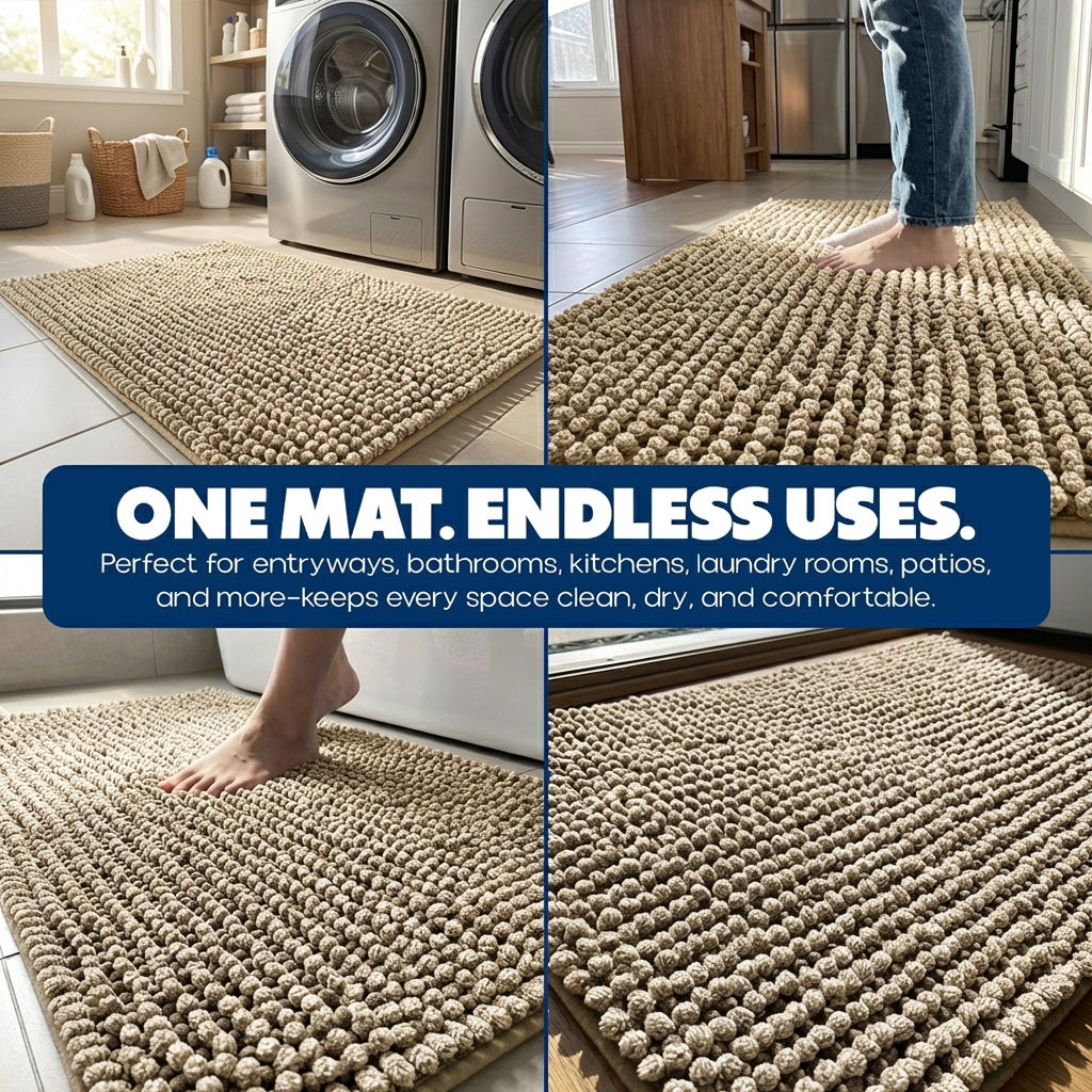 Muddy Mat® TrapMax Indoor Dog Door Mat & Bathroom Rugs – Non Slip Chenille Entryway Rug for Muddy Paws, Super Absorbent Washable Front Door Mat, Quick Dry Bath Mat