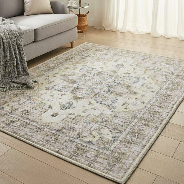 Muddy Mat® Tuscany Washable Area Rugs for Living Room, Bedroom & Dining Room – Modern Soft Low Pile Non Slip Carpet – Pet Friendly Waterproof Foldable Rugs for Home