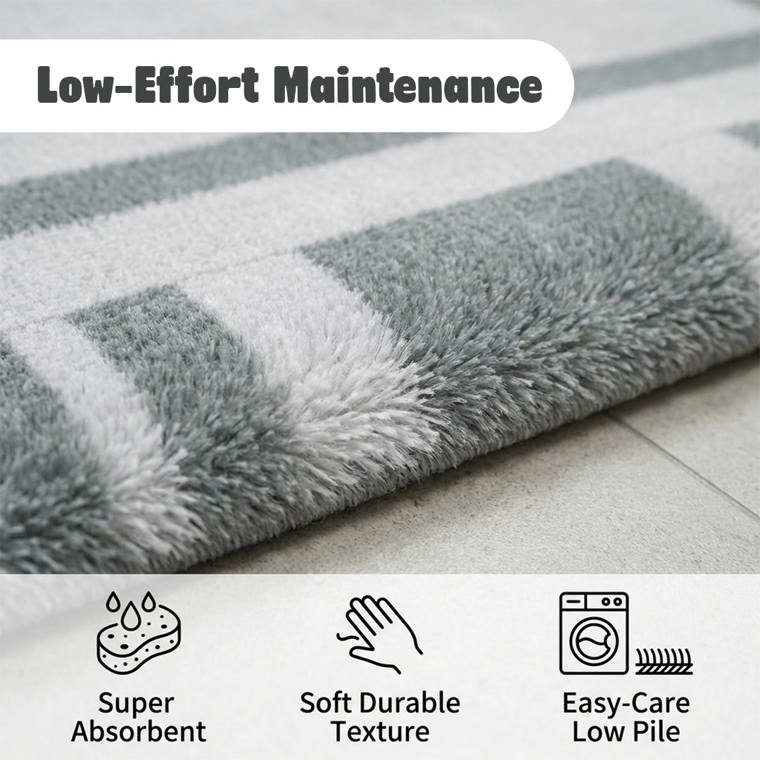 Muddy Mat® Trellis Washable Area Rugs for Living Room, Bedroom & Dining Room – Modern Soft Low Pile Non Slip Carpet – Pet Friendly Waterproof Foldable Rugs for Home
