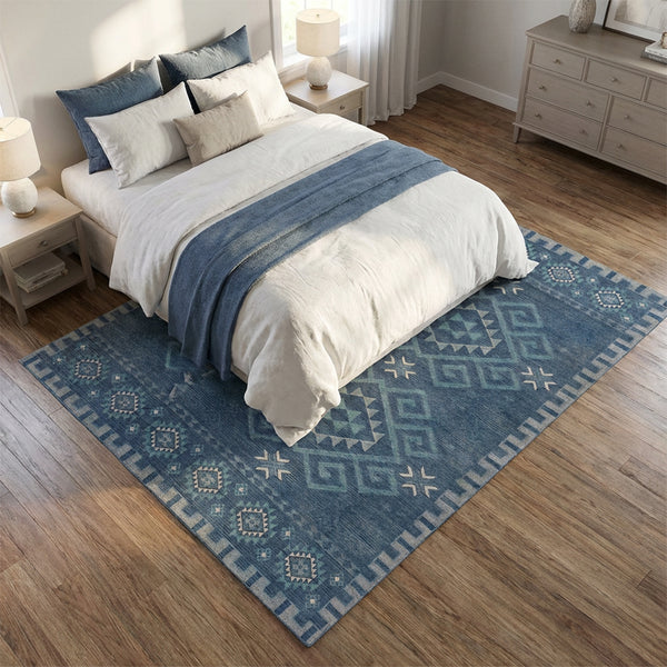 Muddy Mat® Mesa Washable Area Rugs for Living Room, Bedroom & Dining Room – Modern Soft Low Pile Non Slip Carpet – Pet Friendly Waterproof Foldable Rugs for Home
