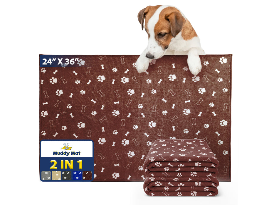 Muddy Mat® Washable Pee Pads for Dogs, Super Absorbent Reusable Puppy Pads–100% Waterproof Pee & Potty Training Pads for Pets, Non-Slip Dog Pads for Crates, Playpens and Floors