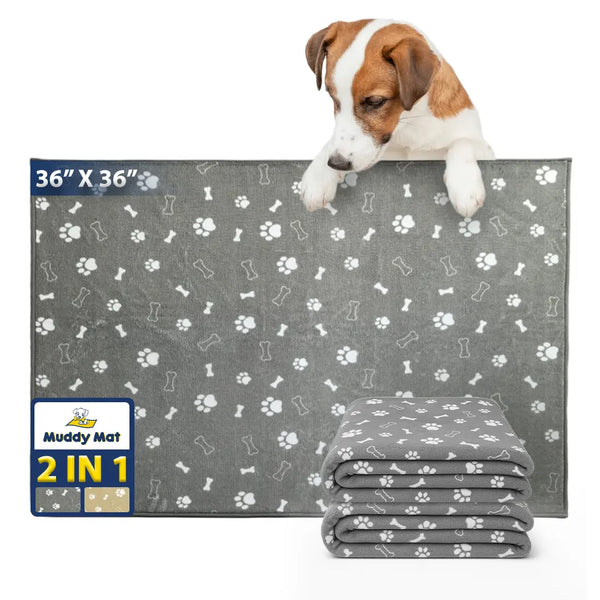 Muddy Mat® Washable Pee Pads for Dogs, Super Absorbent Reusable Puppy Pads–100% Waterproof Pee & Potty Training Pads for Pets, Non-Slip Dog Pads for Crates, Playpens and Floors