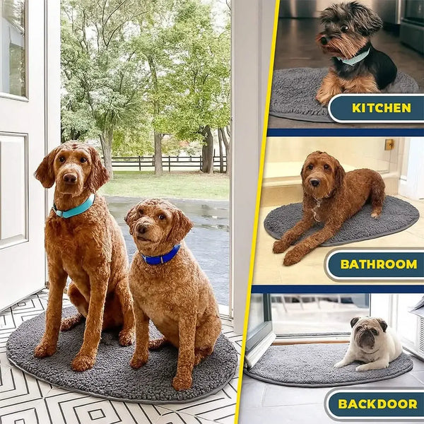 Muddy Mat® Super Absorbent Microfiber Dog Door Oval Mat