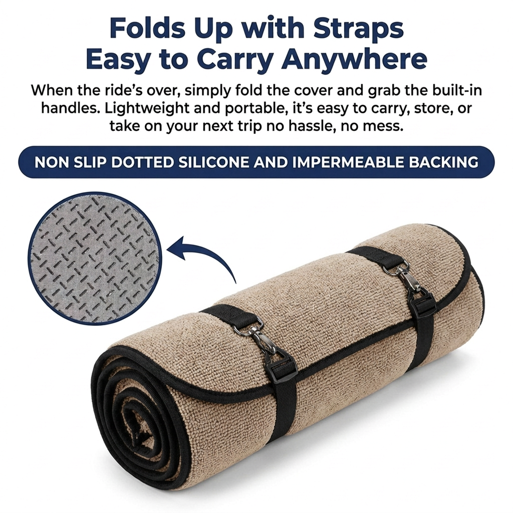 Muddy Mat® Petite Chenille Dog Car Seat Cover for Back Seat, 100% Waterproof Dog Hammock for Car, SUVs & Trucks, Heavy Duty, Scratch Proof Car Seat Cover, Slip Resistant Backing & Side Flaps