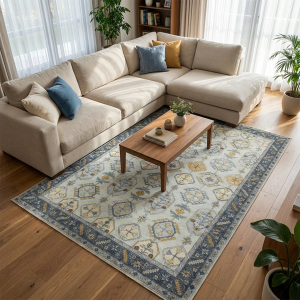 Muddy Mat® Celeste Washable Area Rugs for Living Room, Bedroom & Dining Room – Modern Soft Low Pile Non Slip Carpet – Pet Friendly Waterproof Foldable Rugs for Home