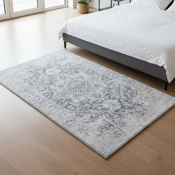 Muddy Mat® Frostbell Washable Area Rugs for Living Room, Bedroom & Dining Room – Modern Soft Low Pile Non Slip Carpet – Pet Friendly Waterproof Foldable Rugs for Home