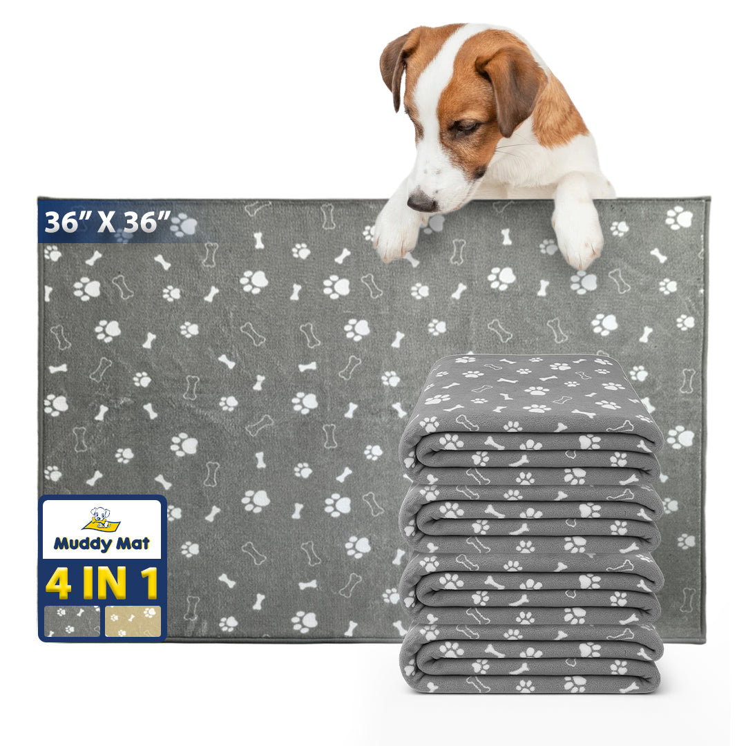 Muddy Mat® Washable Pee Pads for Dogs, Super Absorbent Reusable Puppy Pads–100% Waterproof Pee & Potty Training Pads for Pets, Non-Slip Dog Pads for Crates, Playpens and Floors