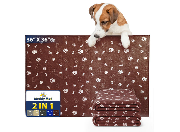 Muddy Mat® Washable Pee Pads for Dogs, Super Absorbent Reusable Puppy Pads–100% Waterproof Pee & Potty Training Pads for Pets, Non-Slip Dog Pads for Crates, Playpens and Floors