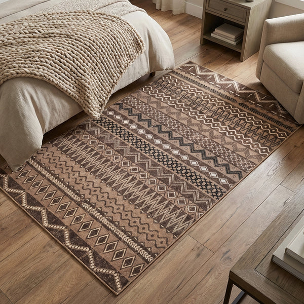Muddy Mat® Nomad Washable Area Rugs for Living Room, Bedroom & Dining Room – Modern Soft Low Pile Non Slip Carpet – Pet Friendly Waterproof Foldable Rugs for Home