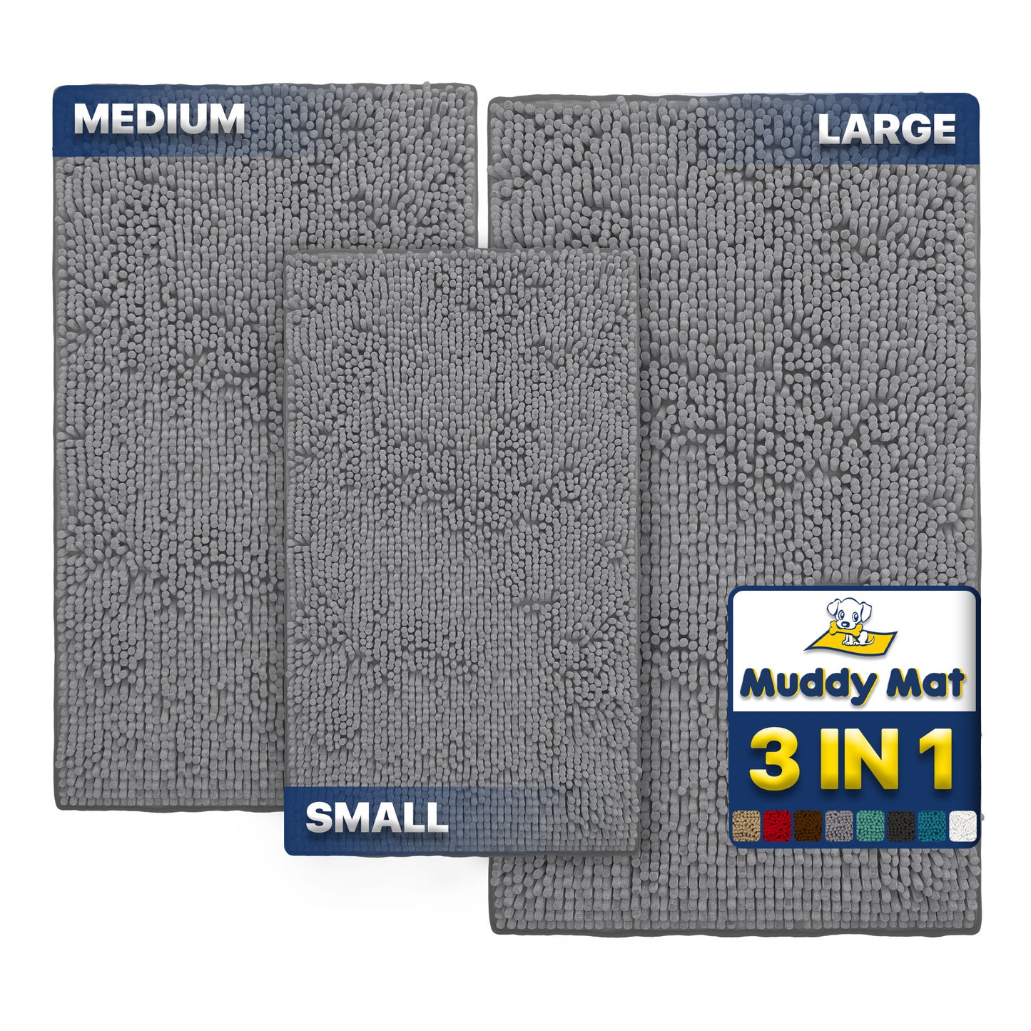 Muddy Mat® - Anti-Mud Dog Door Mat - Pack of 3