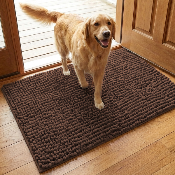 Muddy Mat® T.Max Dog Door Mat for Muddy Paws – Dirt-Trapping Chenille Entryway Muddy Carpet®, Super Water Absorbent Microfiber, Quick Dry, Slip Resistant Washable Indoor Mat