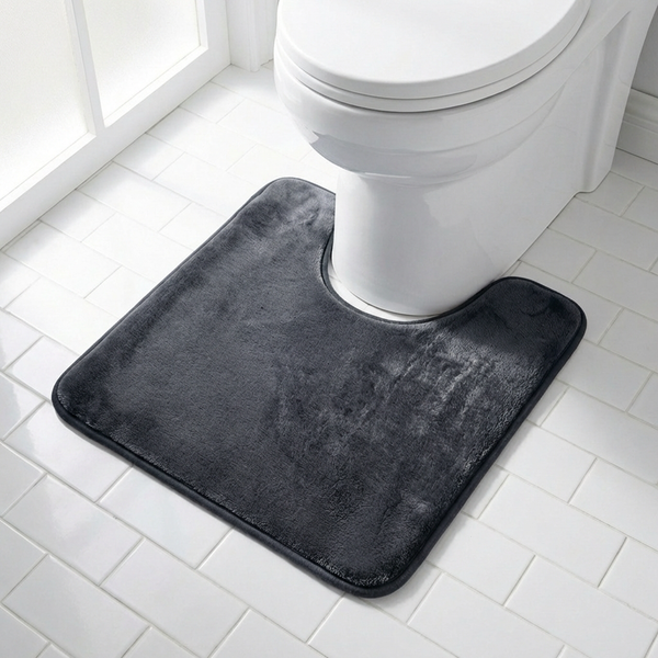 Muddy Mat® Memory Foam Bath Mat Set 2 Piece – Velvet Soft Non Slip Bathroom Rugs Set, Thick Absorbent Washable Bath Mats for Bathroom Floor and Shower, 20"x30" + 20"x20" U-Shaped