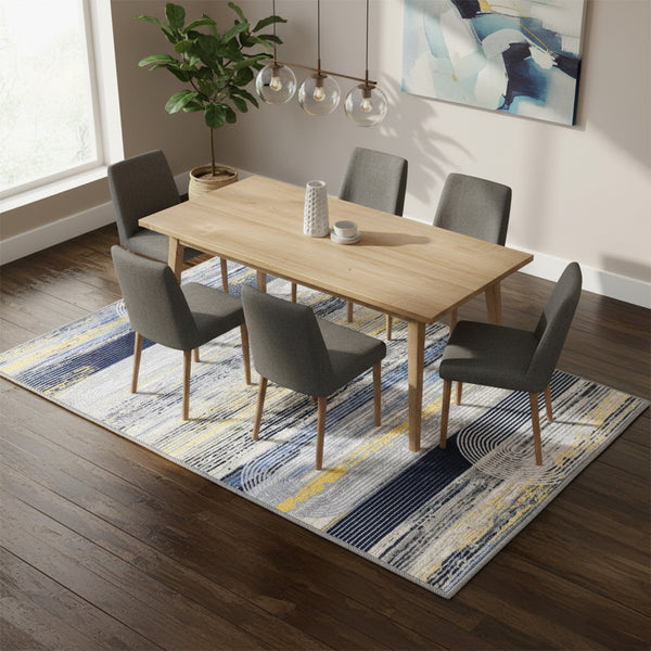 Muddy Mat® Horizon Washable Area Rugs for Living Room, Bedroom & Dining Room – Modern Soft Low Pile Non Slip Carpet – Pet Friendly Waterproof Foldable Rugs for Home