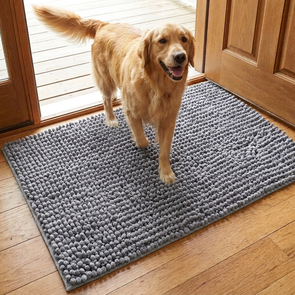 Muddy Mat® T.Max Dog Door Mat for Muddy Paws – Dirt-Trapping Chenille Entryway Muddy Carpet®, Super Water Absorbent Microfiber, Quick Dry, Slip Resistant Washable Indoor Mat