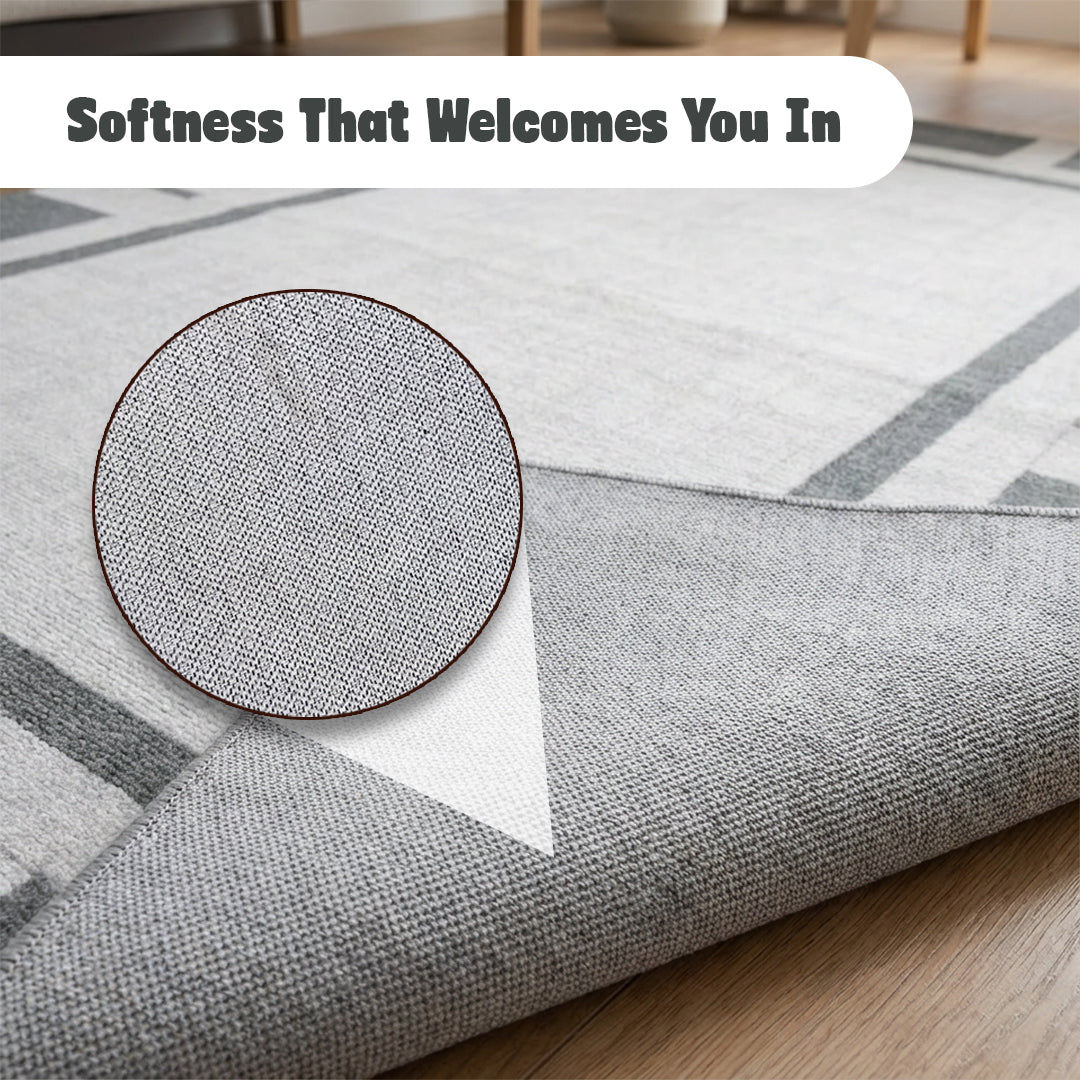 Muddy Mat® Trellis Washable Area Rugs for Living Room, Bedroom & Dining Room – Modern Soft Low Pile Non Slip Carpet – Pet Friendly Waterproof Foldable Rugs for Home