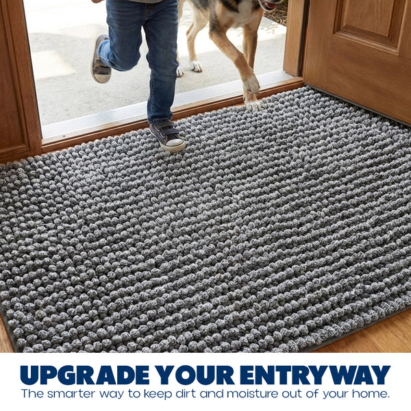 Muddy Mat® TrapMax Indoor Dog Door Mat & Bathroom Rugs – Non Slip Chenille Entryway Rug for Muddy Paws, Super Absorbent Washable Front Door Mat, Quick Dry Bath Mat