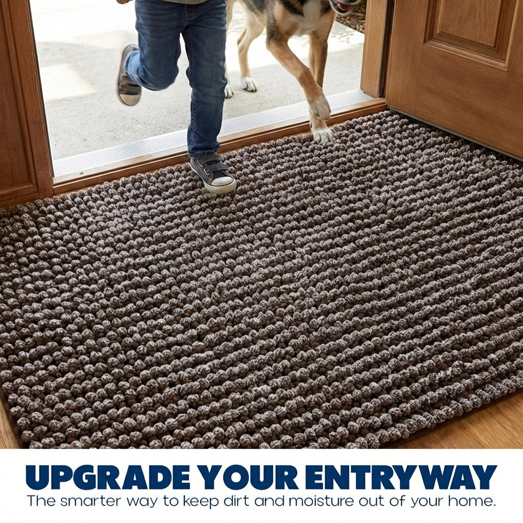 Muddy Mat® TrapMax Indoor Dog Door Mat & Bathroom Rugs – Non Slip Chenille Entryway Rug for Muddy Paws, Super Absorbent Washable Front Door Mat, Quick Dry Bath Mat