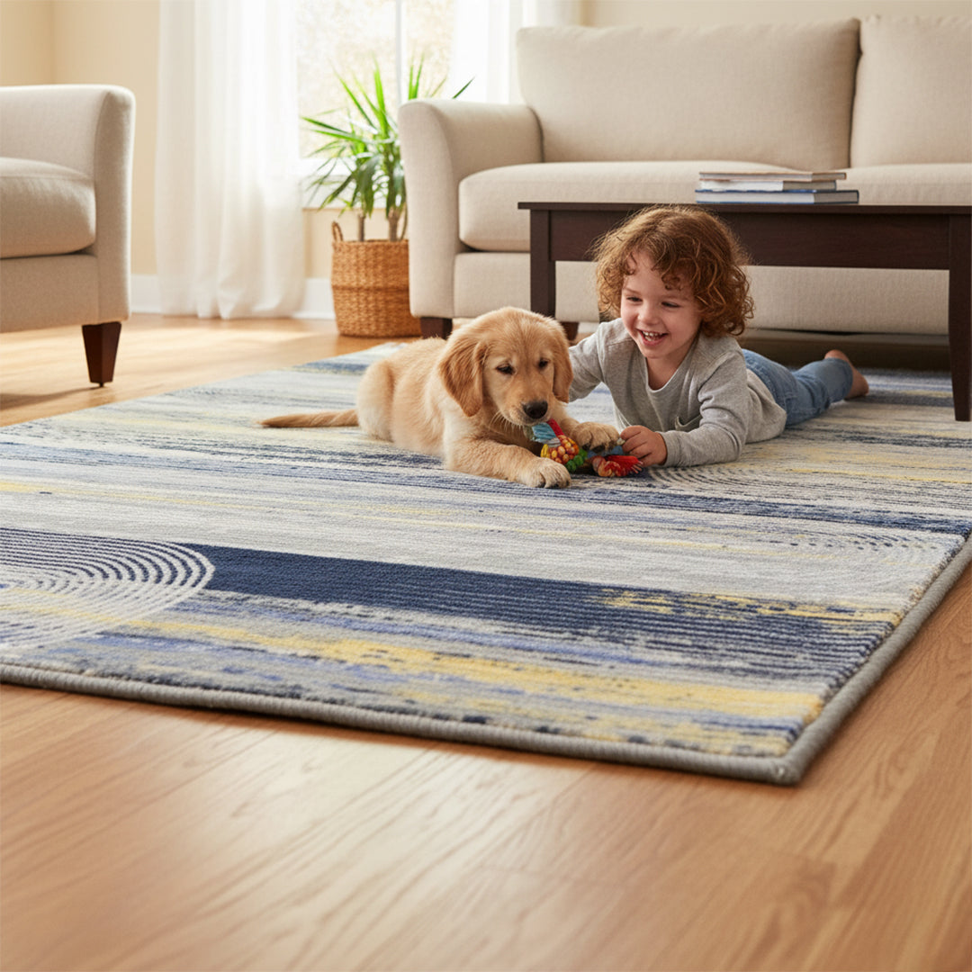 Muddy Carpet Horizon Washable Area Rugs for Living Room, Bedroom