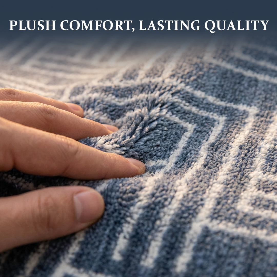 Muddy Mat® Cipher Washable Area Rugs for Living Room, Bedroom & Dining Room – Modern Soft Low Pile Non Slip Carpet – Pet Friendly Waterproof Foldable Rugs for Home