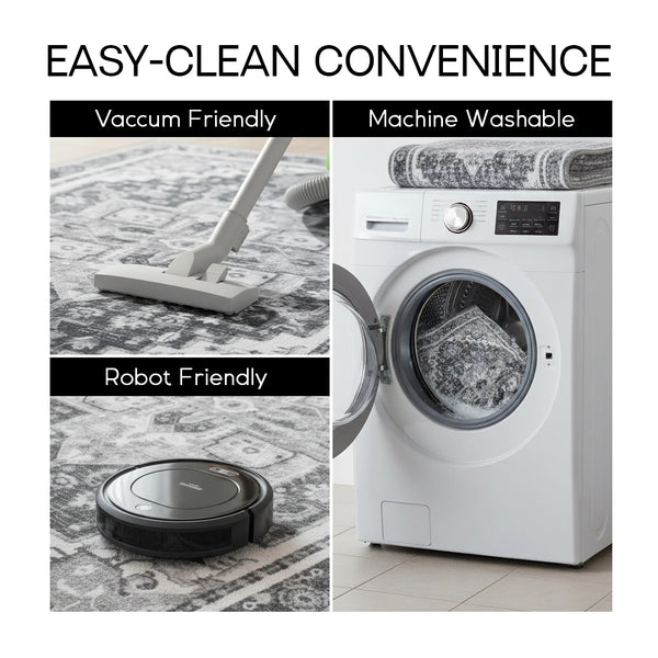 Muddy Rags Muddy Carpet Onyx Washable Area Rugs for Living Room, Bedroom & Dining ...