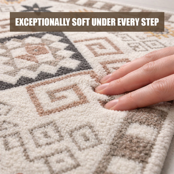 Muddy Mat® Sedona Washable Area Rugs for Living Room, Bedroom & Dining Room – Modern Soft Low Pile Non Slip Carpet – Pet Friendly Waterproof Foldable Rugs for Home