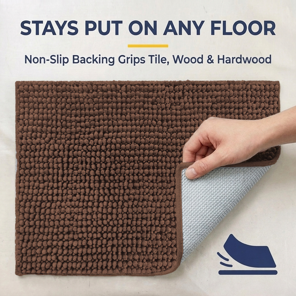 Muddy Mat® T.Max Dog Door Mat for Muddy Paws – Dirt-Trapping Chenille Entryway Muddy Carpet®, Super Water Absorbent Microfiber, Quick Dry, Slip Resistant Washable Indoor Mat