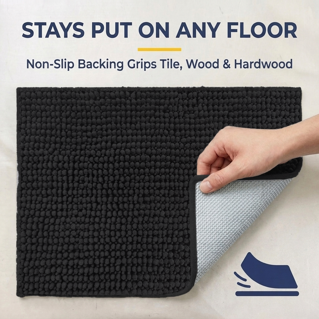 Muddy Mat® T.Max Dog Door Mat for Muddy Paws – Dirt-Trapping Chenille Entryway Muddy Carpet®, Super Water Absorbent Microfiber, Quick Dry, Slip Resistant Washable Indoor Mat