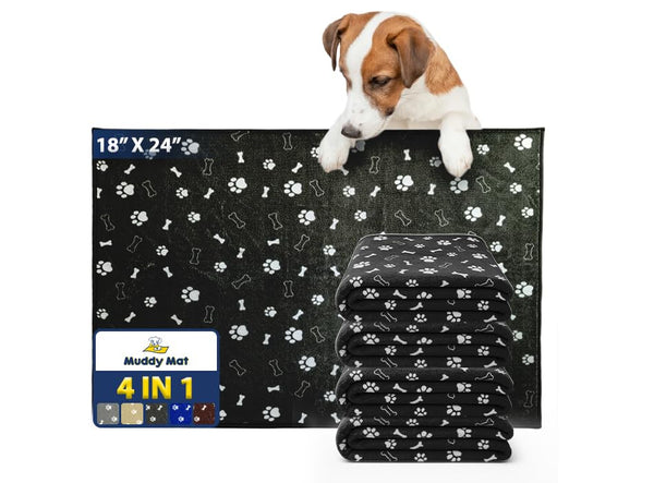 Muddy Mat® Washable Pee Pads for Dogs, Super Absorbent Reusable Puppy Pads–100% Waterproof Pee & Potty Training Pads for Pets, Non-Slip Dog Pads for Crates, Playpens and Floors