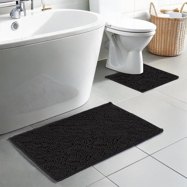 Muddy Mat® Bathroom Rugs set, Bath Mats (20”x30”) with U Shaped Toilet Mat (20”x20”)