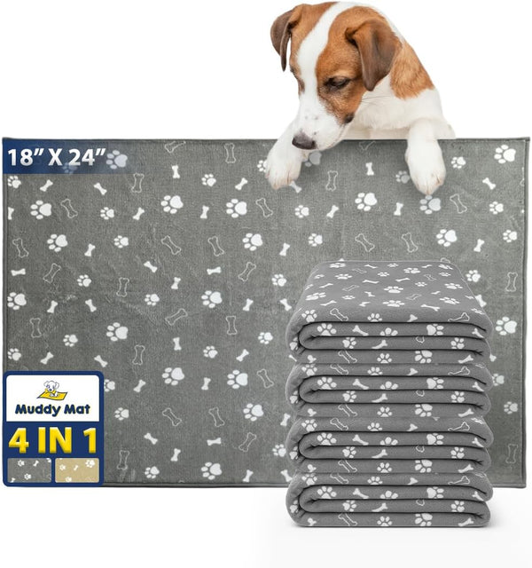 Muddy Mat® Washable Pee Pads for Dogs, Super Absorbent Reusable Puppy Pads–100% Waterproof Pee & Potty Training Pads for Pets, Non-Slip Dog Pads for Crates, Playpens and Floors