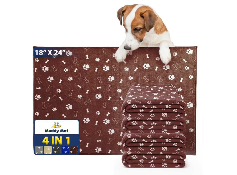 Muddy Mat® Washable Pee Pads for Dogs, Super Absorbent Reusable Puppy Pads–100% Waterproof Pee & Potty Training Pads for Pets, Non-Slip Dog Pads for Crates, Playpens and Floors