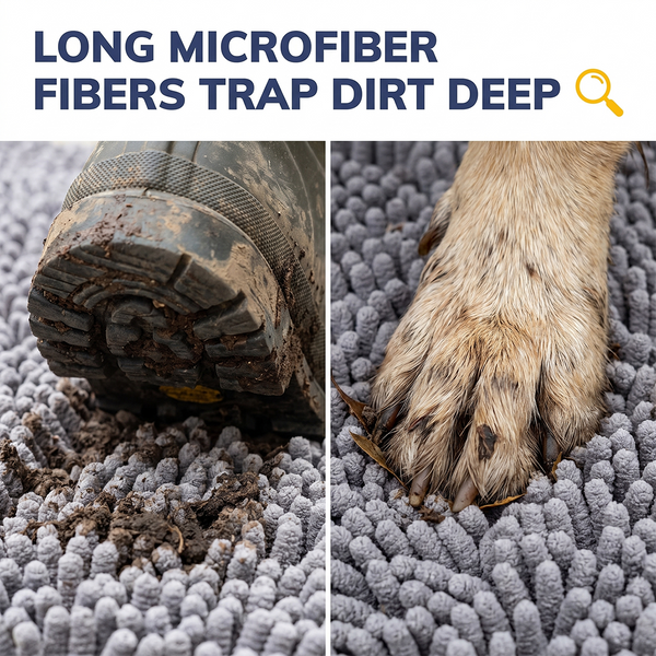 Muddy Mat® DuoMax Dog Door Mat for Muddy Paws – Dual-Texture Absorbent Mat Chenille Entryway Muddy Carpet®, Microfiber Quick Dry, Slip Resistant Machine Washable Indoor Mat