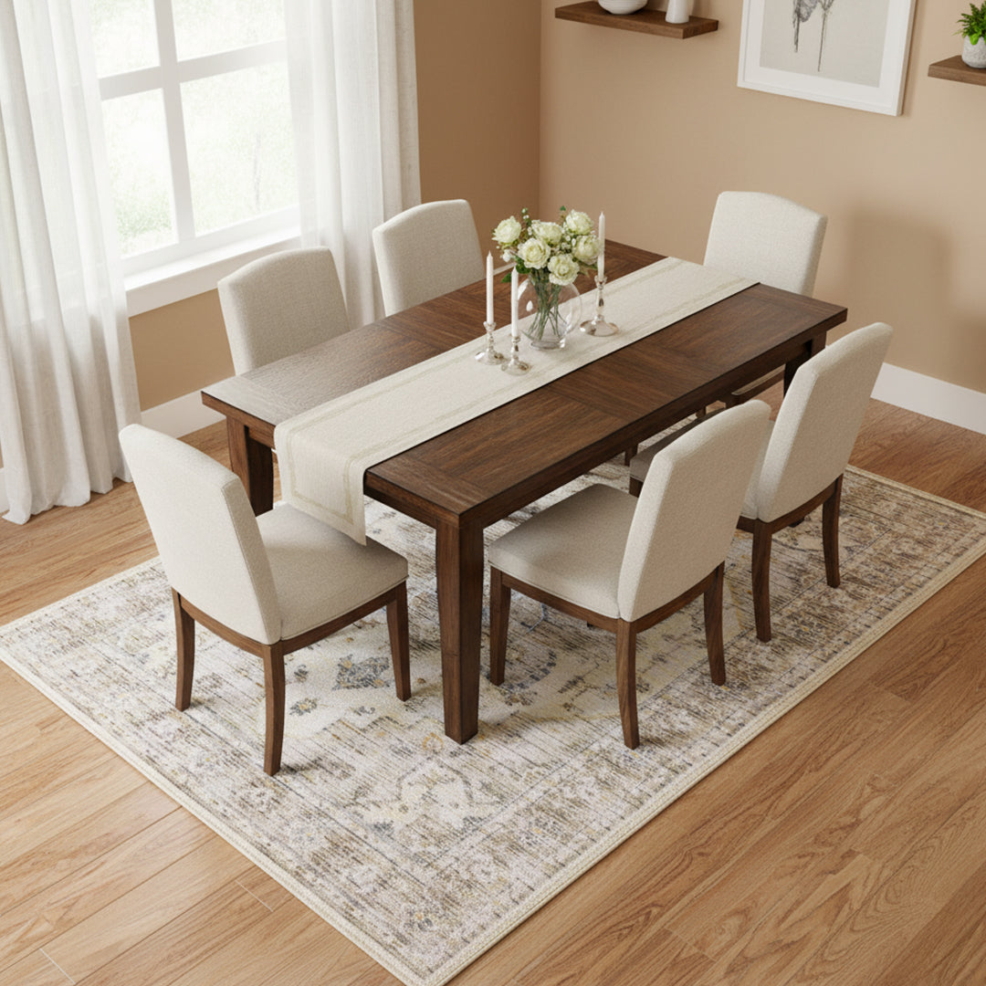 Muddy Mat® Tuscany Washable Area Rugs for Living Room, Bedroom & Dining Room – Modern Soft Low Pile Non Slip Carpet – Pet Friendly Waterproof Foldable Rugs for Home