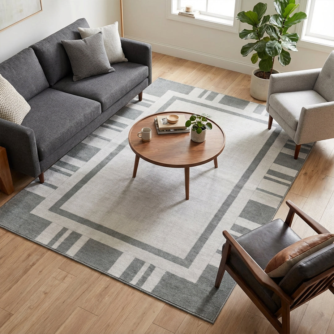 Muddy Mat® Trellis Washable Area Rugs for Living Room, Bedroom & Dining Room – Modern Soft Low Pile Non Slip Carpet – Pet Friendly Waterproof Foldable Rugs for Home