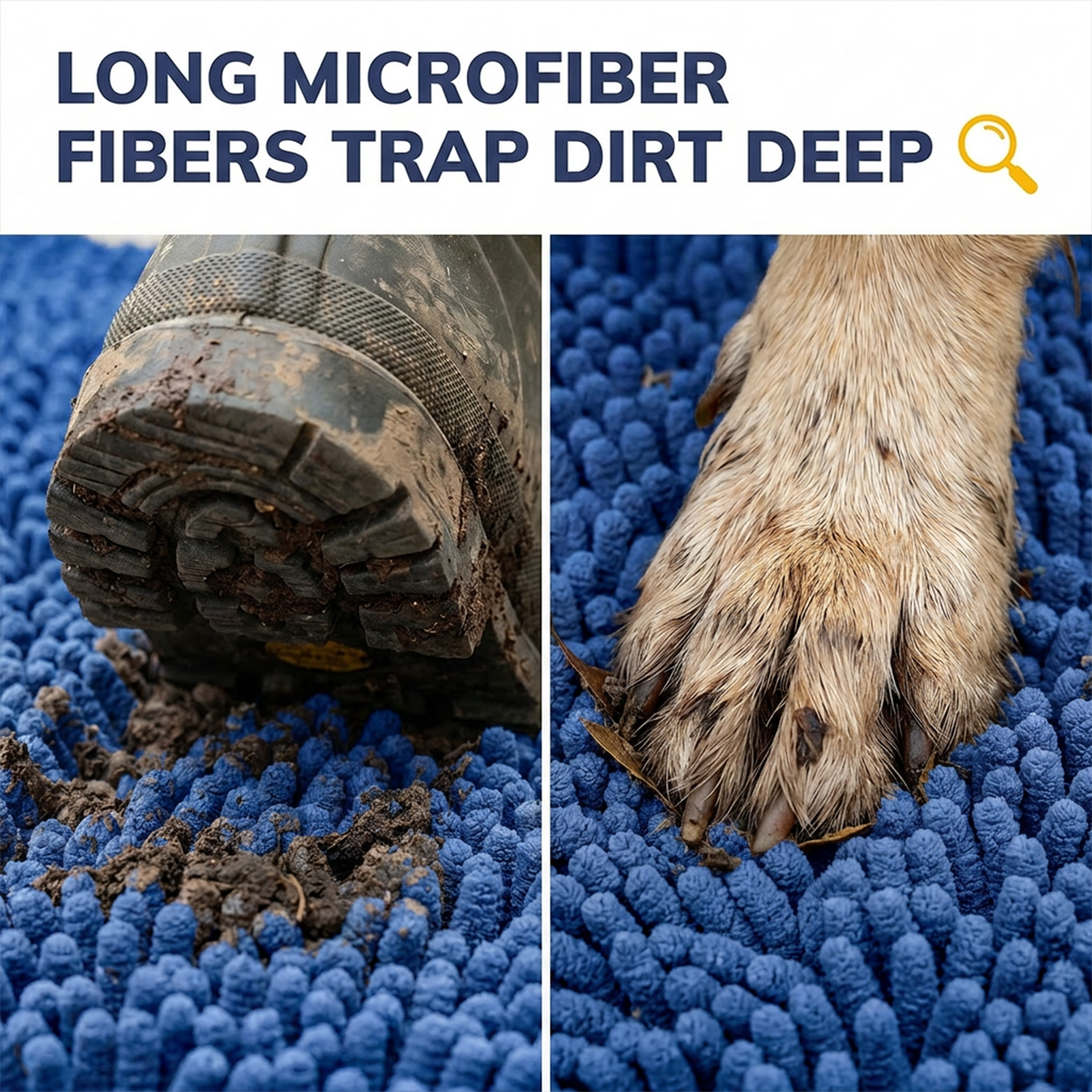 Muddy Mat® DuoMax Dog Door Mat for Muddy Paws – Dual-Texture Absorbent Mat Chenille Entryway Muddy Carpet®, Microfiber Quick Dry, Slip Resistant Machine Washable Indoor Mat