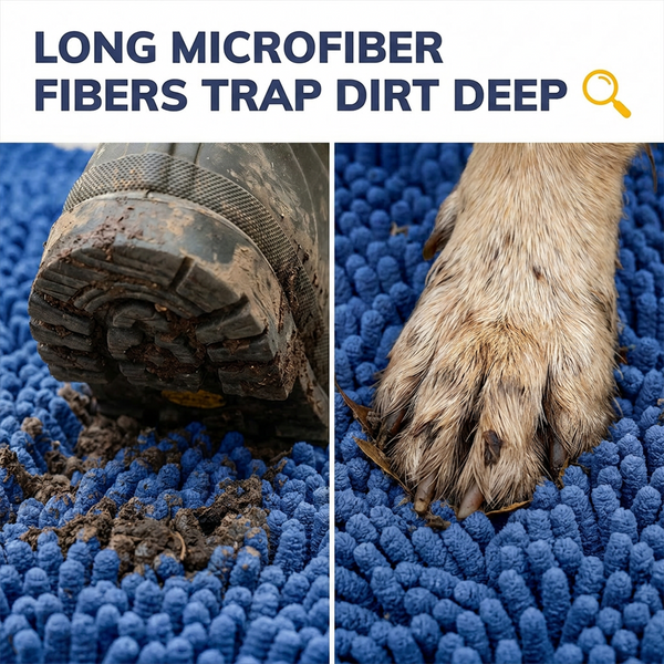 Muddy Mat® DuoMax Dog Door Mat for Muddy Paws – Dual-Texture Absorbent Mat Chenille Entryway Muddy Carpet®, Microfiber Quick Dry, Slip Resistant Machine Washable Indoor Mat