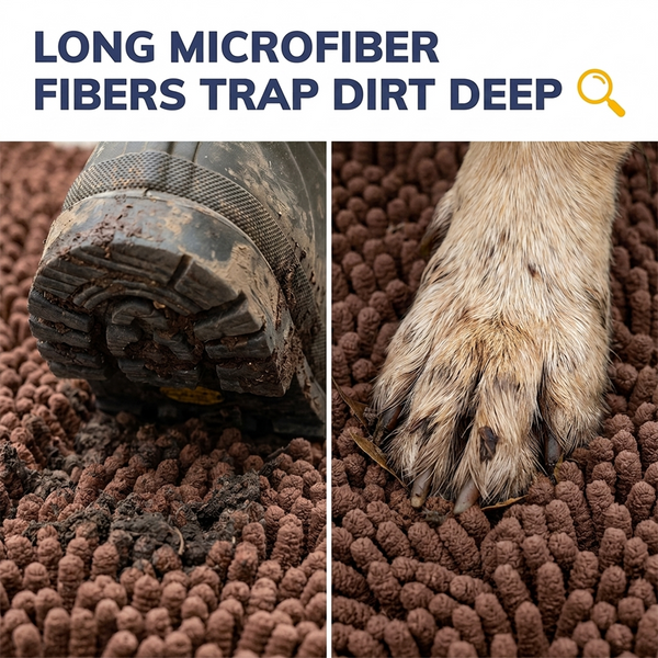 Muddy Mat® DuoMax Dog Door Mat for Muddy Paws – Dual-Texture Absorbent Mat Chenille Entryway Muddy Carpet®, Microfiber Quick Dry, Slip Resistant Machine Washable Indoor Mat