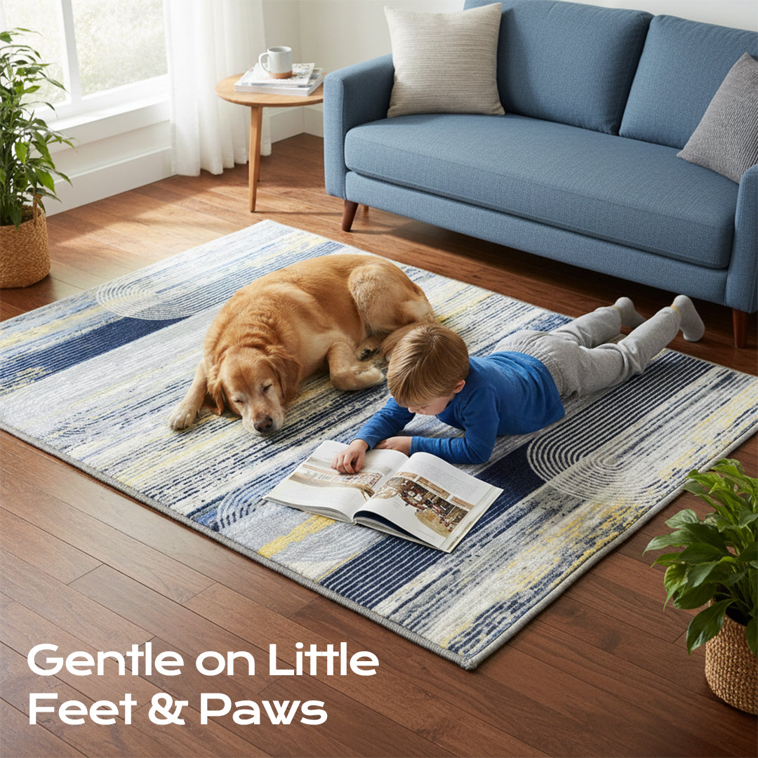 Muddy Carpet Horizon Washable Area Rugs for Living Room, Bedroom