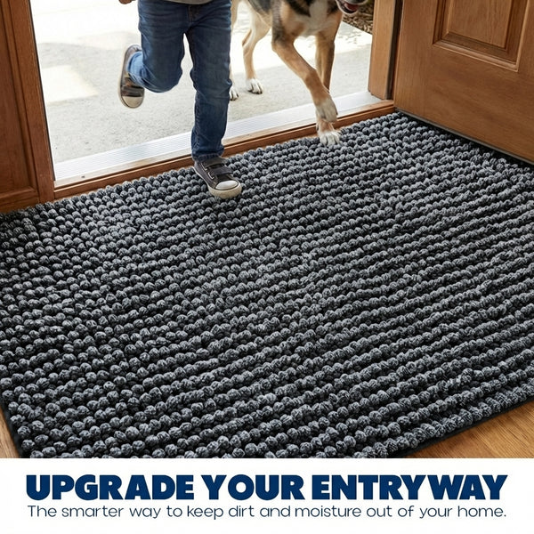Muddy Mat® TrapMax Indoor Dog Door Mat & Bathroom Rugs – Non Slip Chenille Entryway Rug for Muddy Paws, Super Absorbent Washable Front Door Mat, Quick Dry Bath Mat