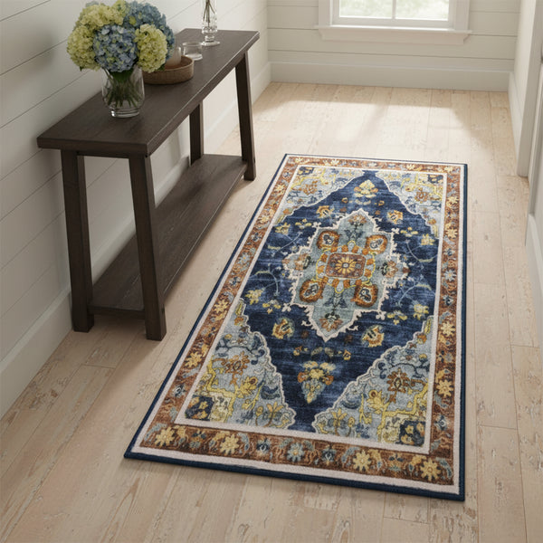 Muddy Mat® Mosaic Washable Area Rugs for Living Room, Bedroom & Dining Room – Modern Soft Low Pile Non Slip Carpet – Pet Friendly Waterproof Foldable Rugs for Home