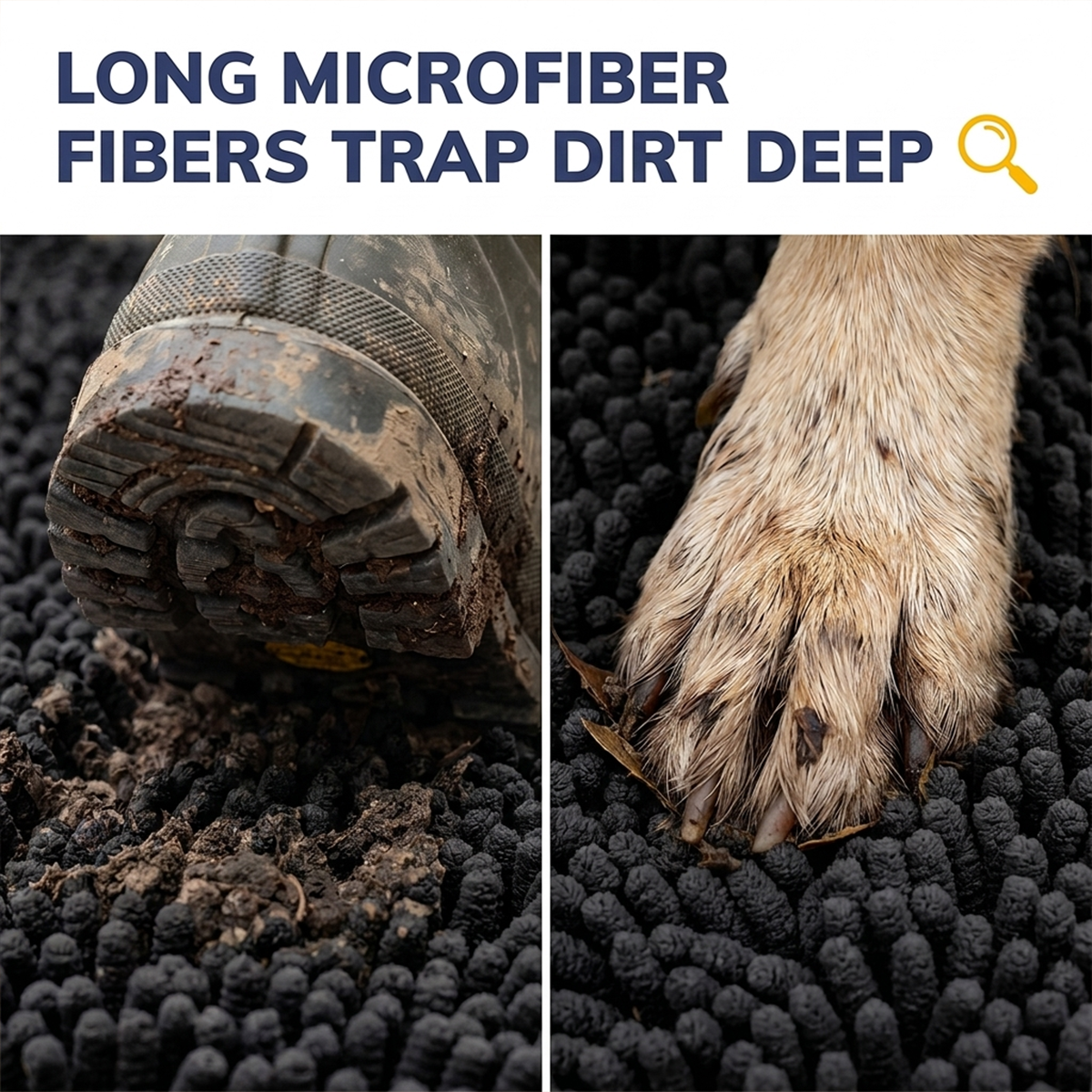 Muddy Mat® DuoMax Dog Door Mat for Muddy Paws – Dual-Texture Absorbent Mat Chenille Entryway Muddy Carpet®, Microfiber Quick Dry, Slip Resistant Machine Washable Indoor Mat