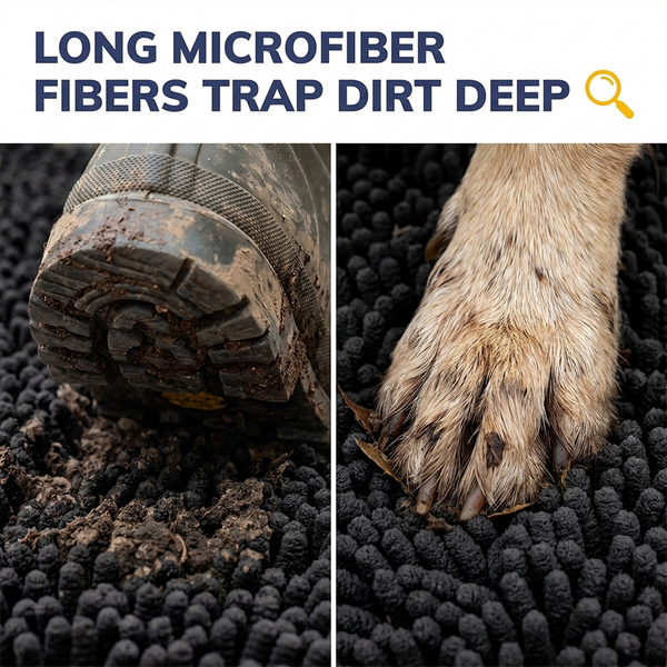 Muddy Mat® DuoMax Dog Door Mat for Muddy Paws – Dual-Texture Absorbent Mat Chenille Entryway Muddy Carpet®, Microfiber Quick Dry, Slip Resistant Machine Washable Indoor Mat