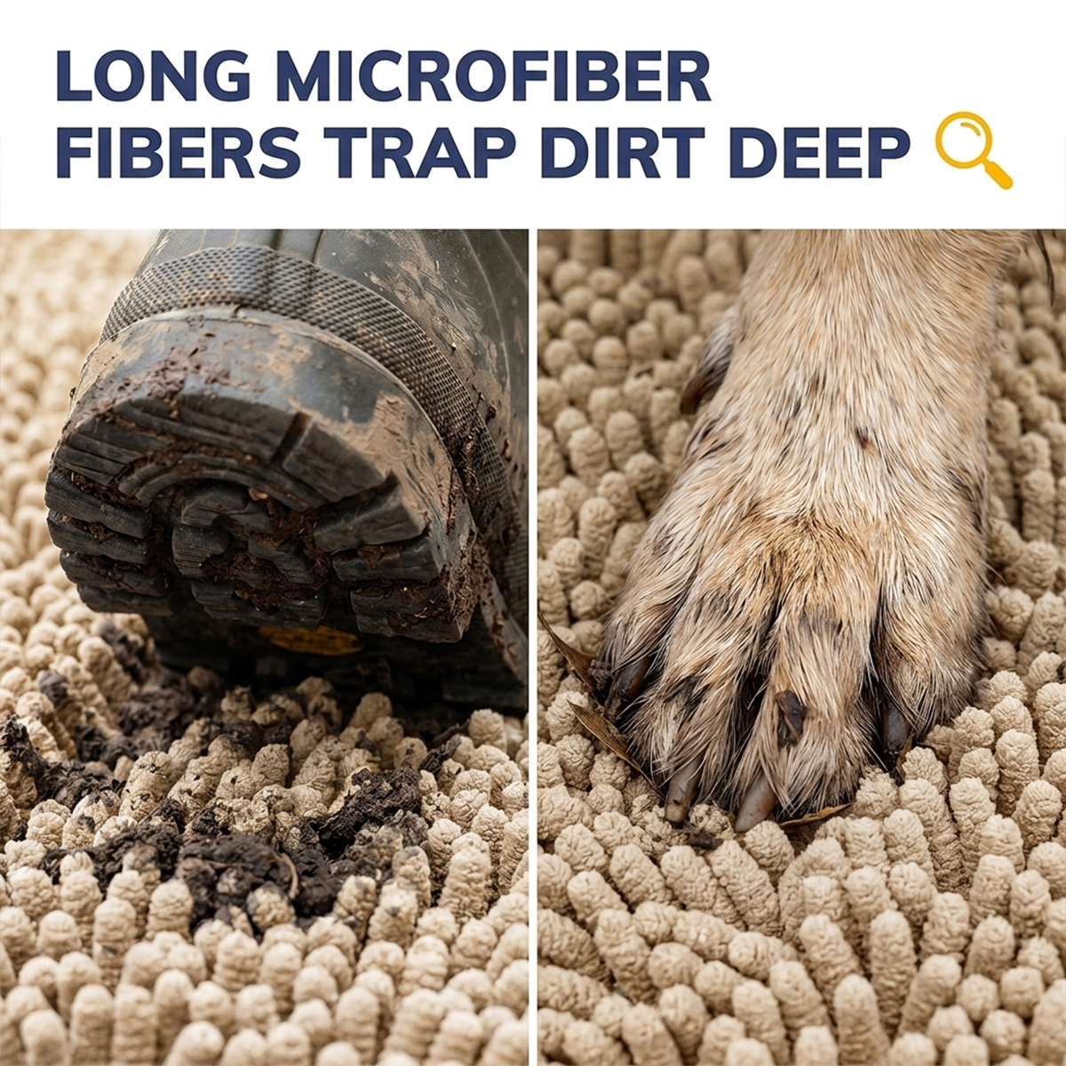 Muddy Mat® DuoMax Dog Door Mat for Muddy Paws – Dual-Texture Absorbent Mat Chenille Entryway Muddy Carpet®, Microfiber Quick Dry, Slip Resistant Machine Washable Indoor Mat