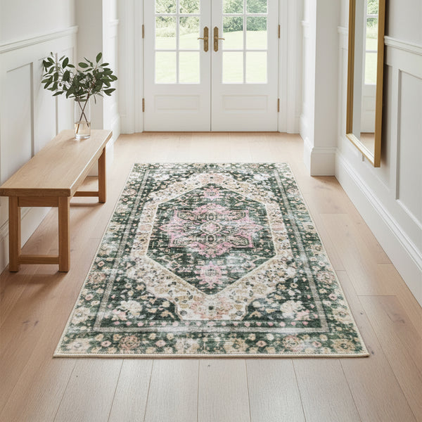 Muddy Mat® Eden Washable Area Rugs for Living Room, Bedroom & Dining Room – Modern Soft Low Pile Non Slip Carpet – Pet Friendly Waterproof Foldable Rugs for Home