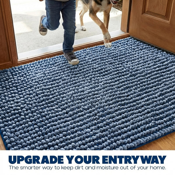 Muddy Mat® TrapMax Indoor Dog Door Mat & Bathroom Rugs – Non Slip Chenille Entryway Rug for Muddy Paws, Super Absorbent Washable Front Door Mat, Quick Dry Bath Mat