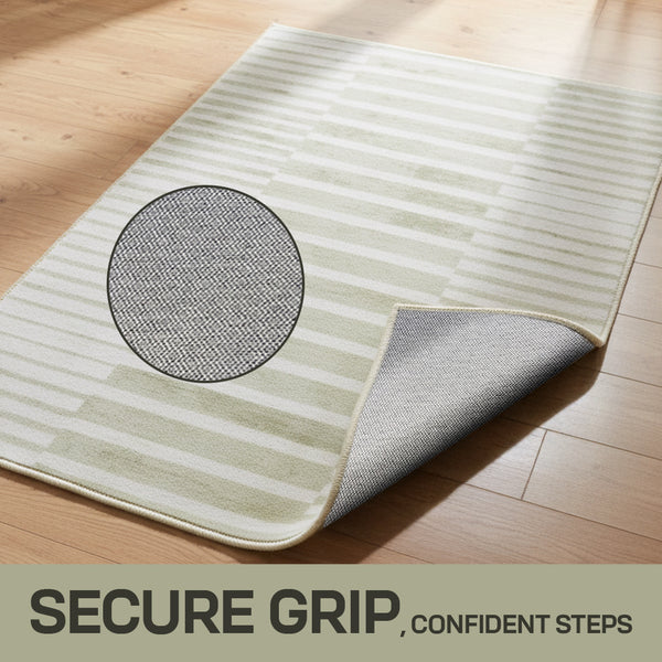 Muddy Mat® Creamline Washable Area Rugs for Living Room, Bedroom & Dining Room – Modern Soft Low Pile Non Slip Carpet – Pet Friendly Waterproof Foldable Rugs for Home