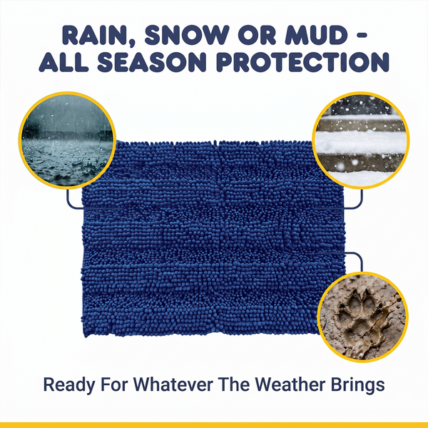 Muddy Mat® StripeMax Dog Floor Mat for Muddy Paws – Thick Plush Striped Chenille Muddy Carpet®, Super Water Absorbent Microfiber, Quick Dry, Slip Resistant Washable Indoor Mat